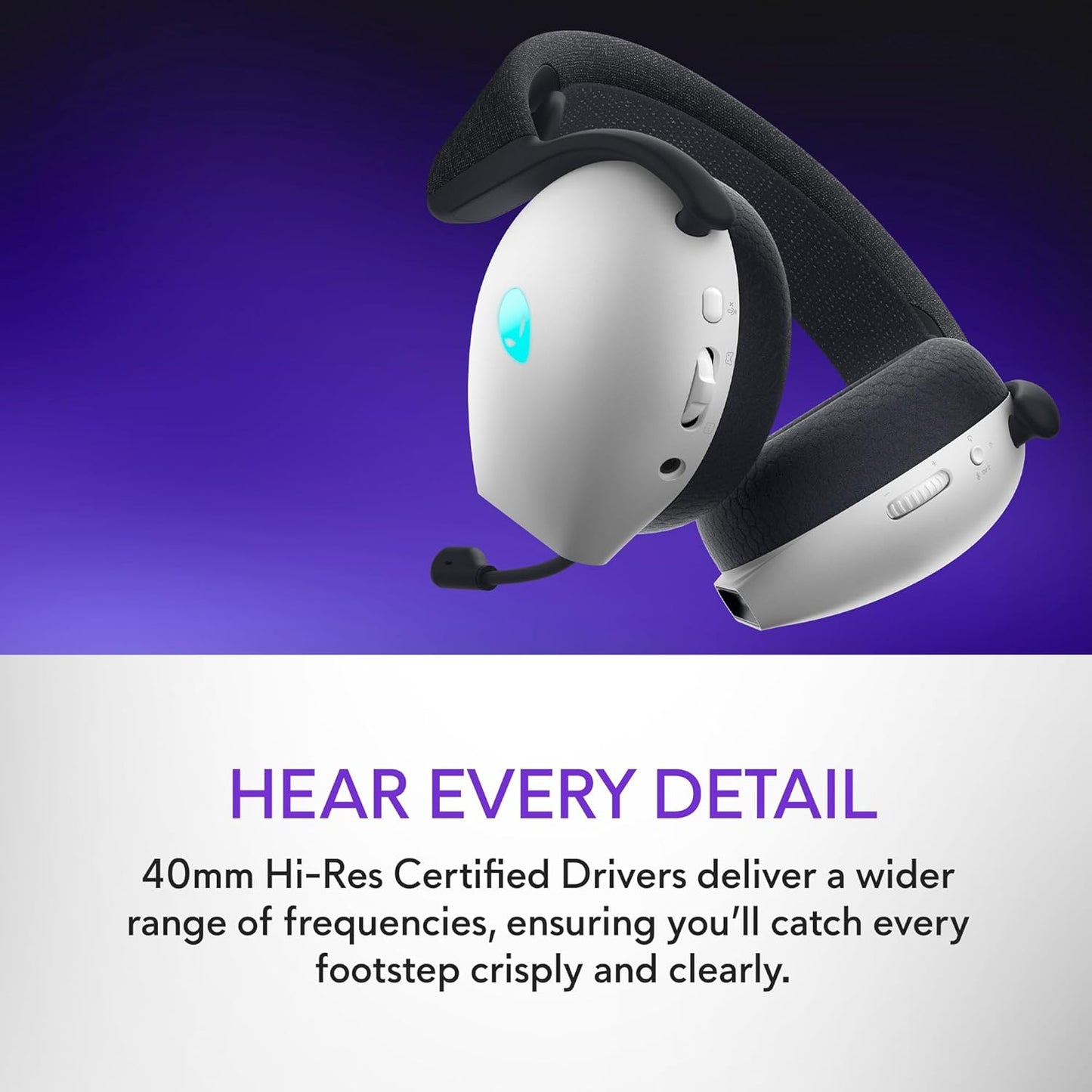 Alienware AW725H Tri-Mode Wireless Gaming Headset - Lunar Light