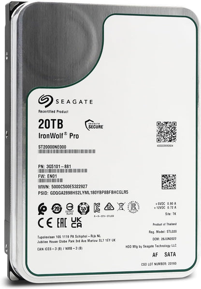 Seagate ST20000NE000 IronWolf Pro 20TB NAS HDD Renewed