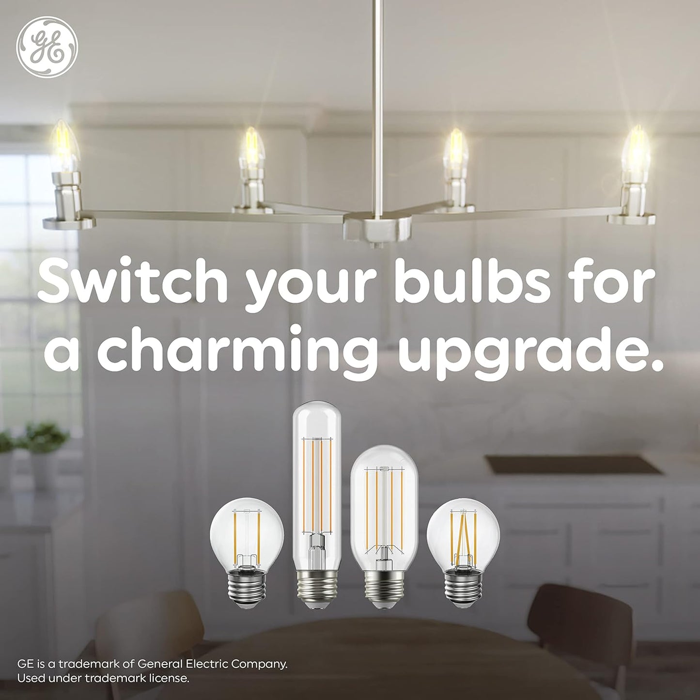 GE 31879 Reveal LED Candle Light Bulbs 60W 2-Pack
