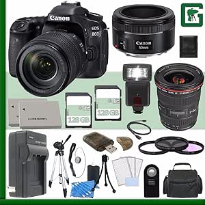 Canon EOS 80D DSLR 18-135mm Lens Bundle