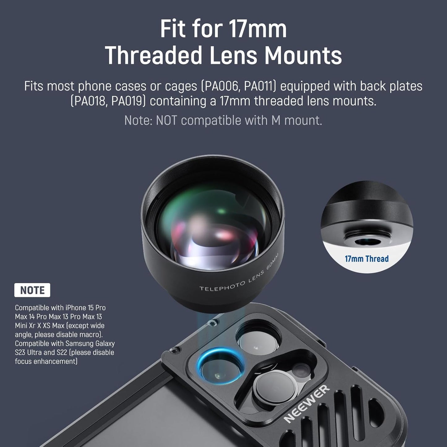 Neewer LS-41 8mm HD Fisheye Phone Lens 220° Wide Angle
