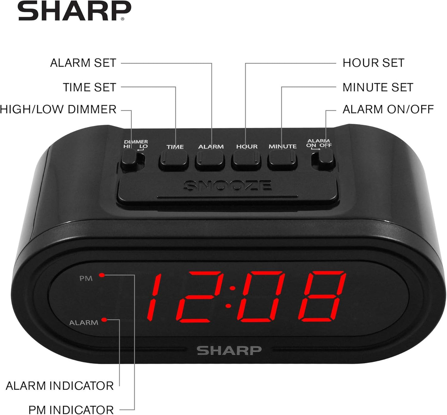 Sharp Accuset Digital Alarm Clock Automatic Time Setting