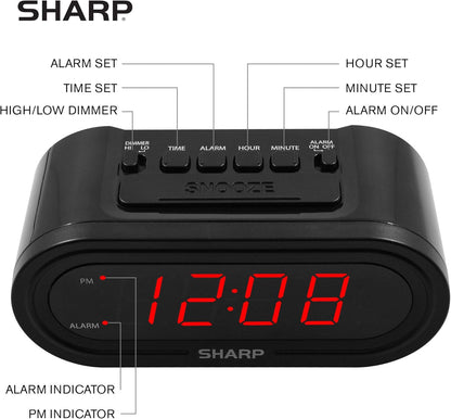 Sharp Accuset Digital Alarm Clock Automatic Time Setting