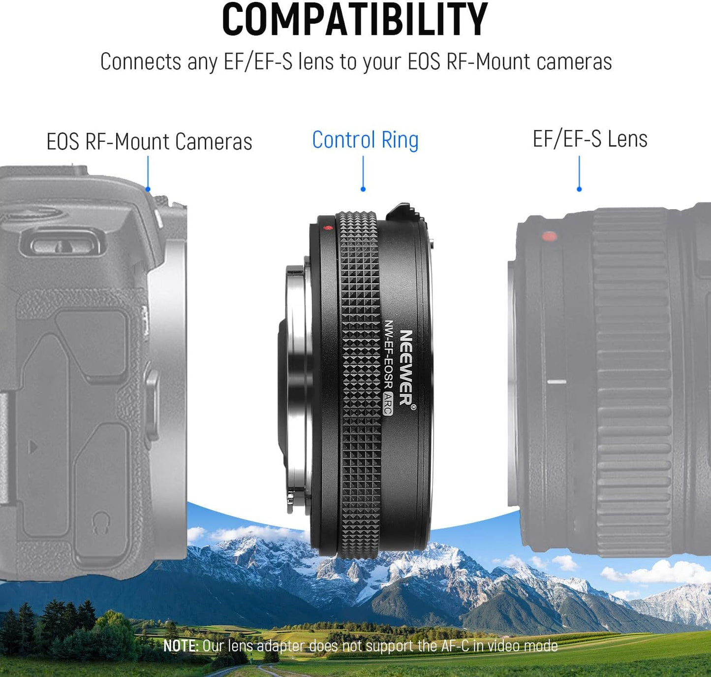 Neewer 10102200 EF to RF Auto Focus Lens Adapter