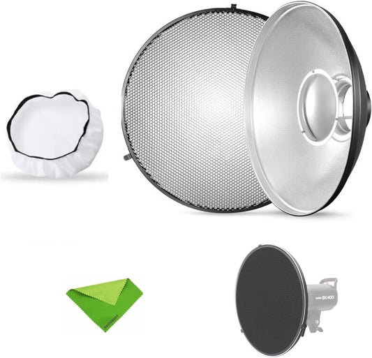 Godox 16.5" Silver Beauty Dish - Bowens Mount - Portrait