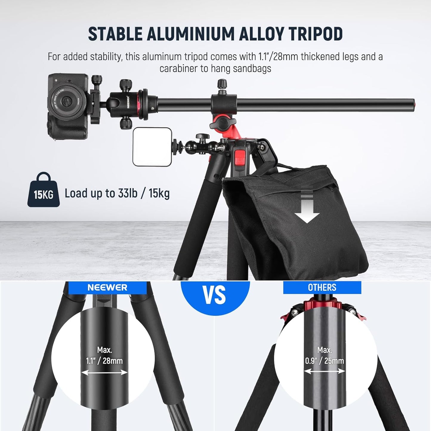 Neewer N284L+G0 79" Camera Tripod Monopod