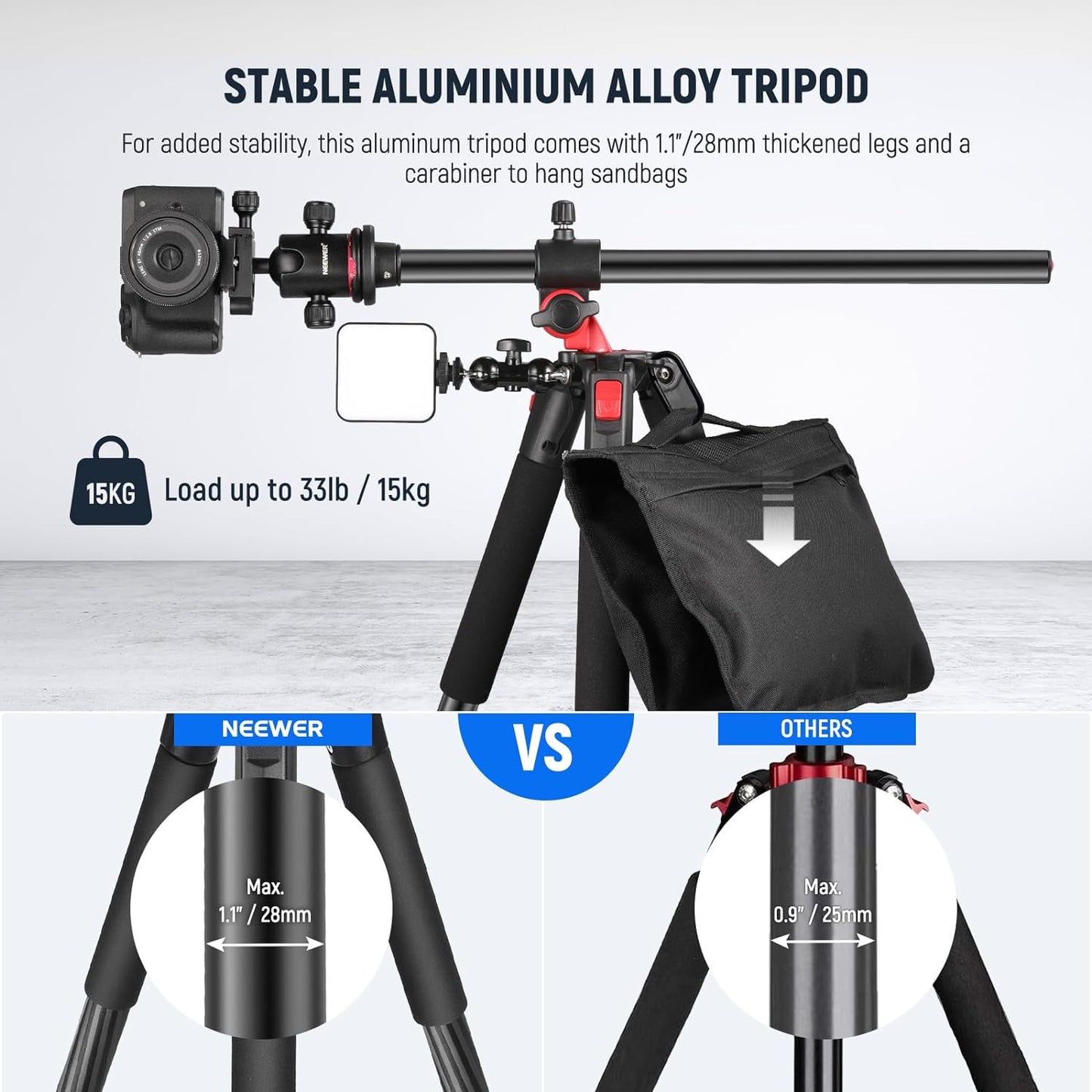 Neewer N284+G0 72" Camera Tripod Monopod w/ Ball Head