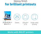 HP Q5498A Everyday Glossy Photo Paper 8.5x11 25 Sheets