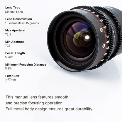 Meike 18mm T2.1 S35 Wide Angle Cinema Lens EF Mount