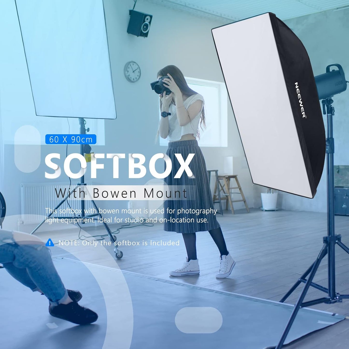 Neewer 24”x35” Rectangular Softbox - Bowens Mount Studio Lighting