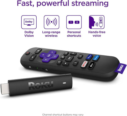 Roku Streaming Stick 4K+ - Voice Remote Pro, HDR, Dolby Vision