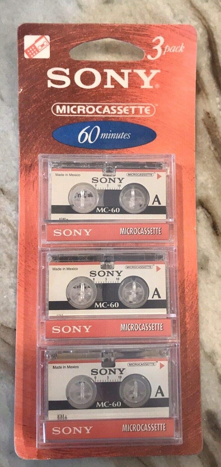 Sony 60 Minutes Microcassette 3-Pack Recorder Tapes — main product image