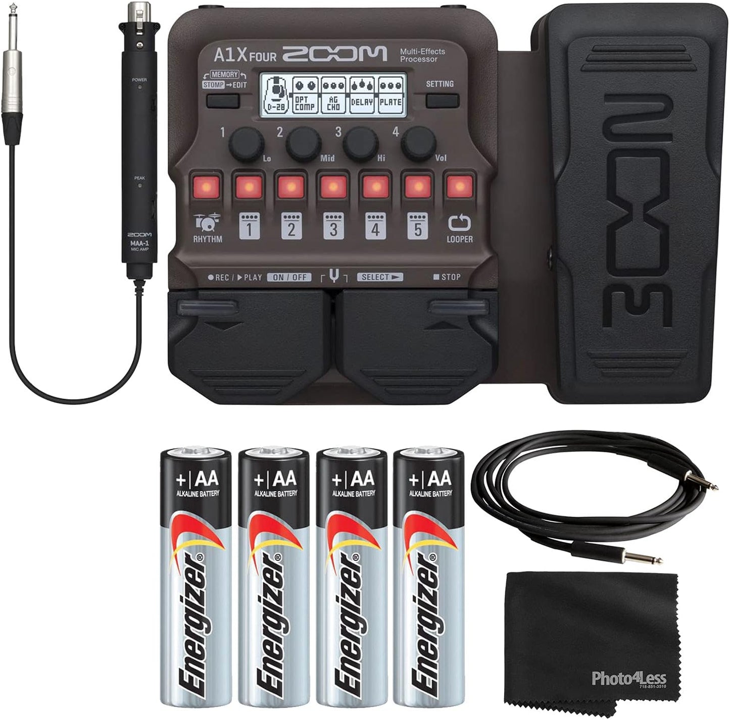 Zoom A1XFOUR Acoustic Effects: Looper, Drum Machine, Bundle