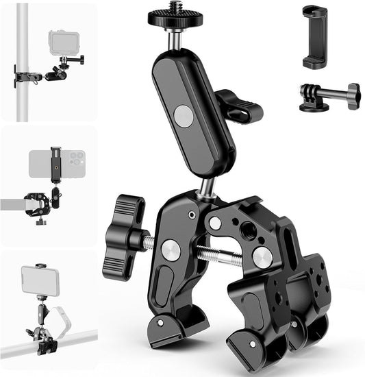 Neewer ST88 Super Clamp 3" Dual Ballhead Magic Arm Phone Mount
