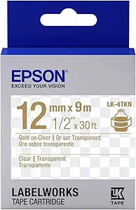 Epson LK-4TKN Gold on Clear Label Tape