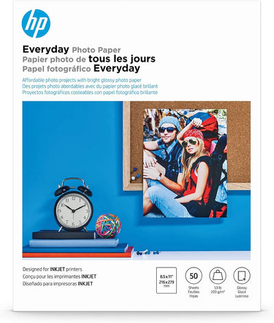 HP Q8723A Everyday Glossy Photo Paper 8.5x11, 50 Sheets