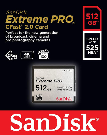 SanDisk SDCFSP-512G-G46D 512GB Extreme PRO CFast 2.0 Card