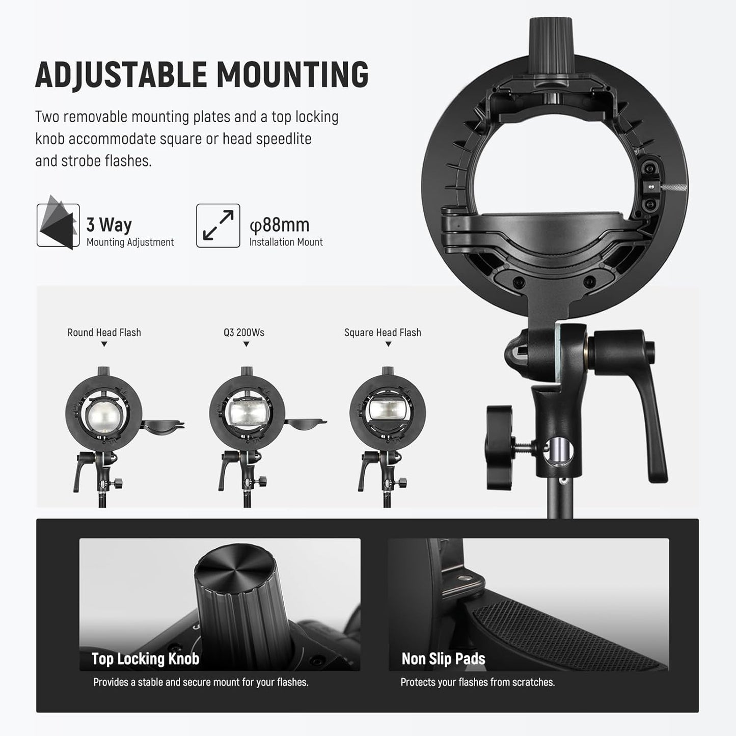 Neewer 10103058 S-Type Bowens Mount Speedlite Bracket
