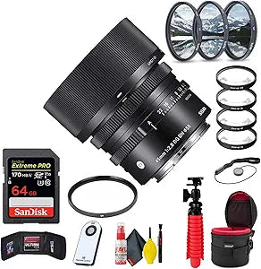 Sigma 360965 45mm f/2.8 DG DN Lens - Sony E-Mount Bundle