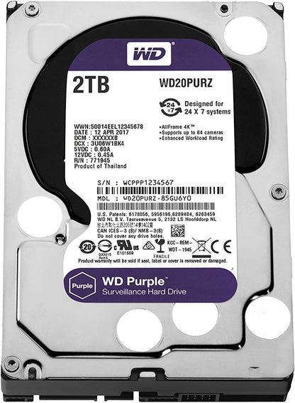 Western Digital WD20PURX 2TB Purple Surveillance Hard Drive