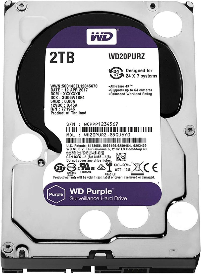 Western Digital WD20PURX 2TB Purple Surveillance Hard Drive — main product image