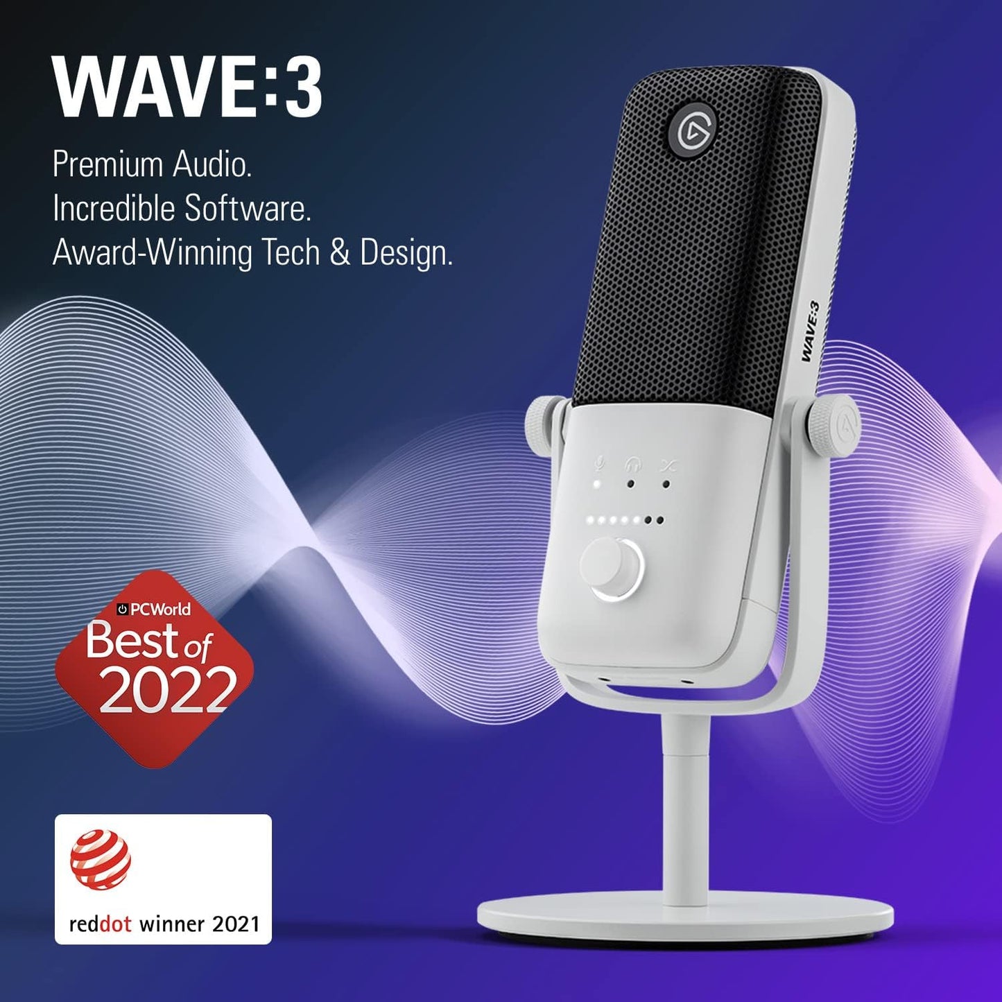 Elgato 10MAB9911 Wave:3 White USB Condenser Microphone