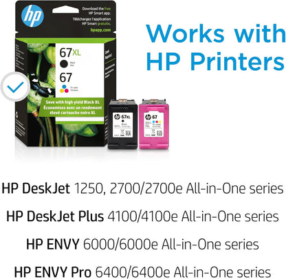 HP 3YM57AN 67 Black/Tri-Color Ink Cartridge 2-Pack