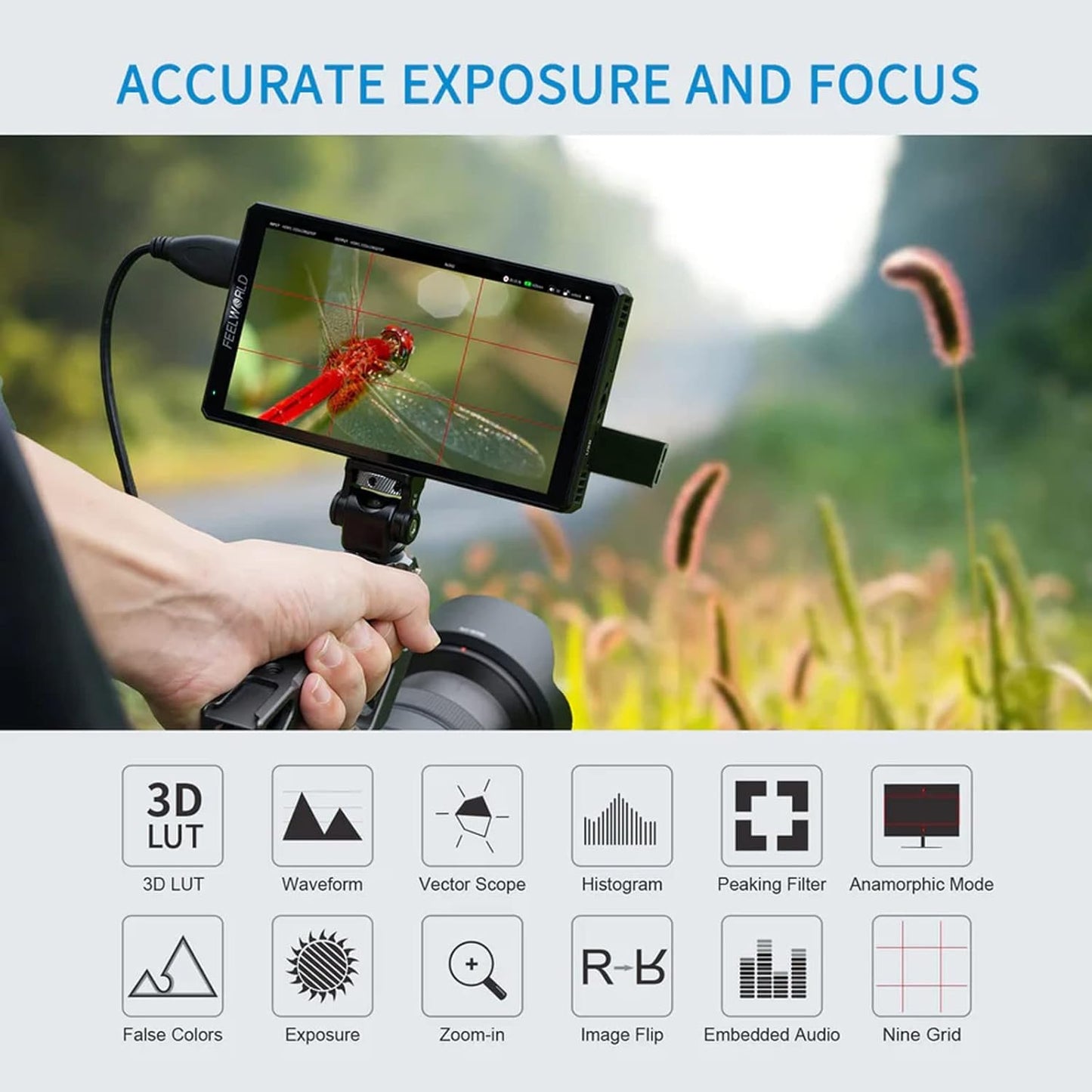 FEELWORLD CUT6 6-Inch 4K HDMI Recording Monitor Kit