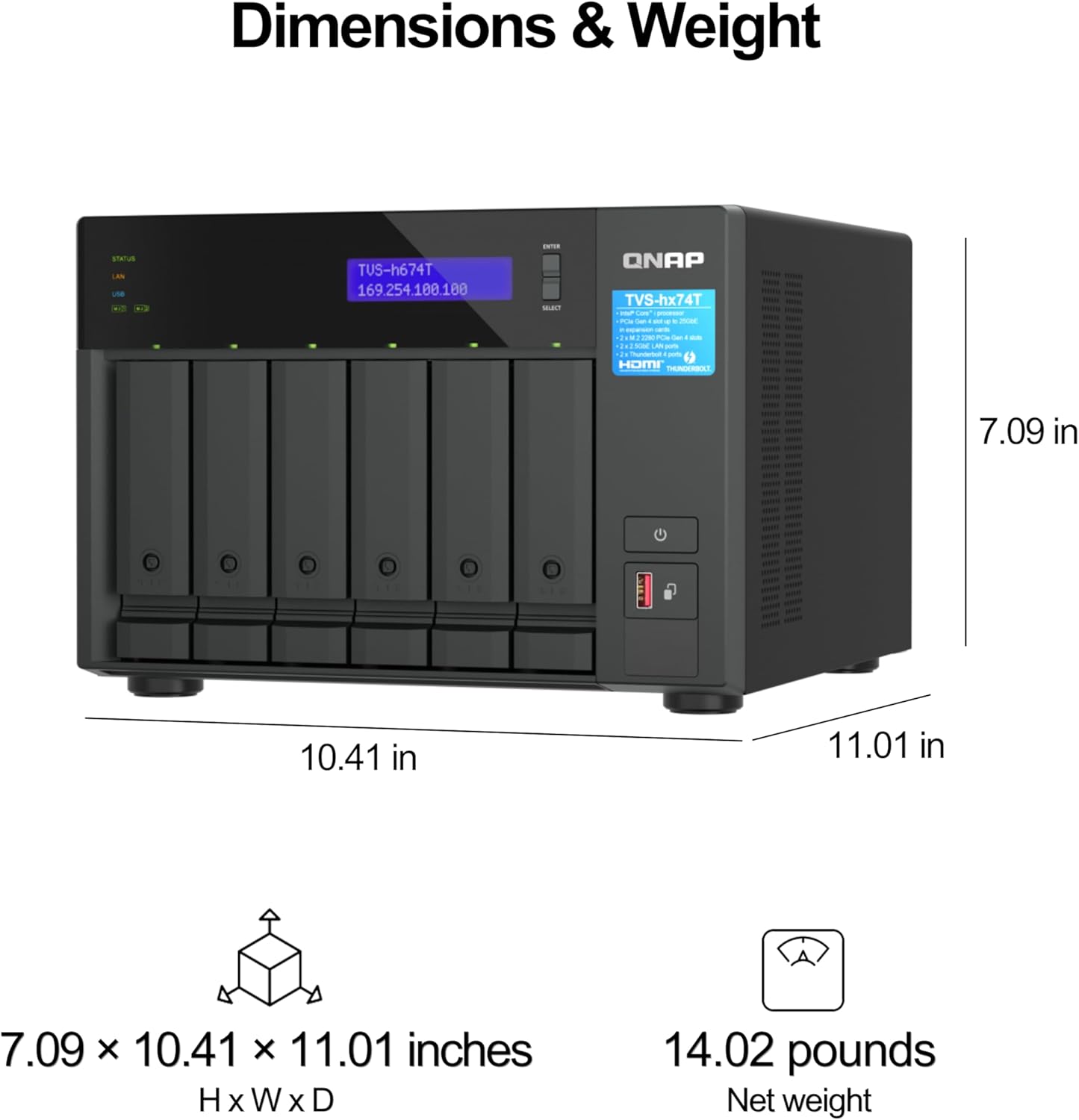 QNAP TVS-h674T-i5 6-Bay Thunderbolt 4 Desktop NAS