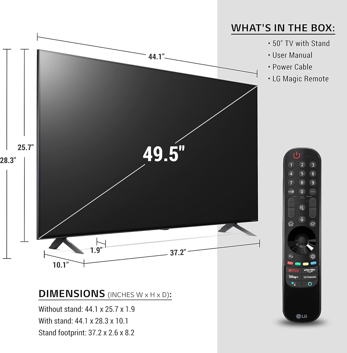 LG NanoCell 50NANO80UPA 50" 4K Smart TV (Renewed)