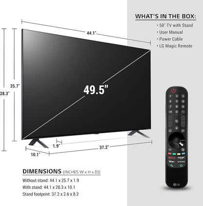 LG NanoCell 50NANO80UPA 50" 4K Smart TV (Renewed)