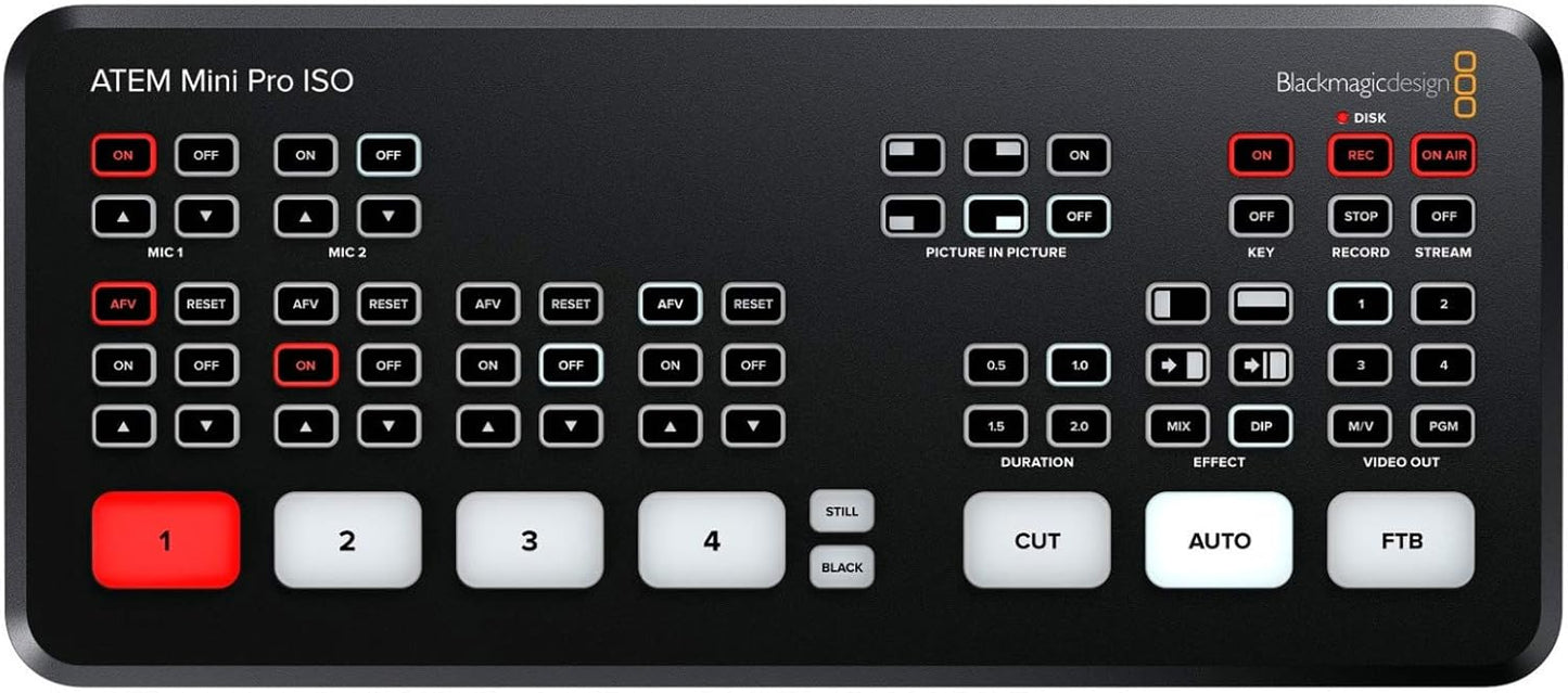 Blackmagic Design ATEM Mini Pro ISO - Live Streaming Switcher Bundle