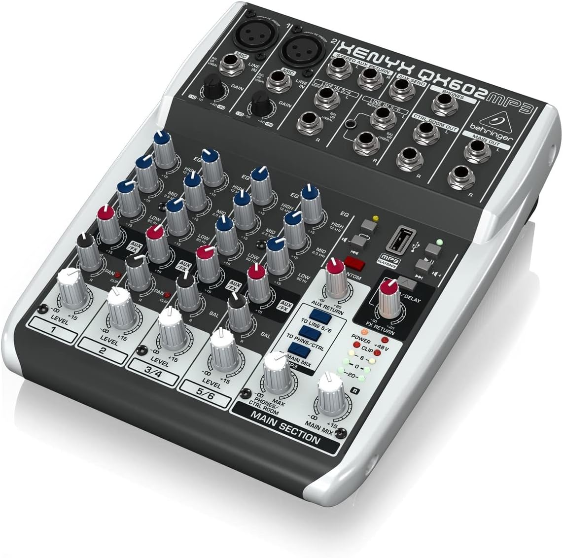 Behringer QX602MP3 Premium 6-Input Mixer MP3