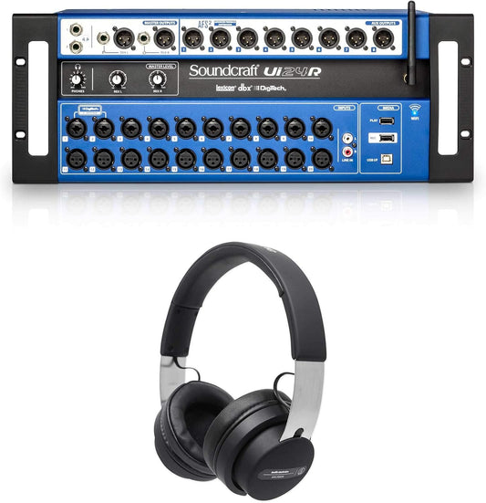 Soundcraft UI24R+ATH-PRO7X Digital Mixer with Headphones Bundle
