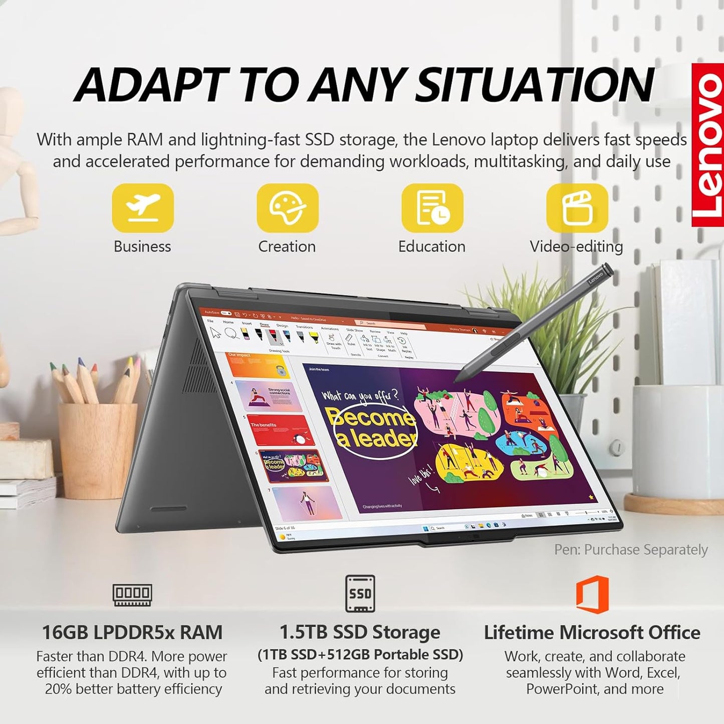 Lenovo 125U Yoga 7i 16" 2-in-1 Touch Laptop