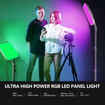 Neewer 10102201 60W RGB LED Video Light Panel Kit