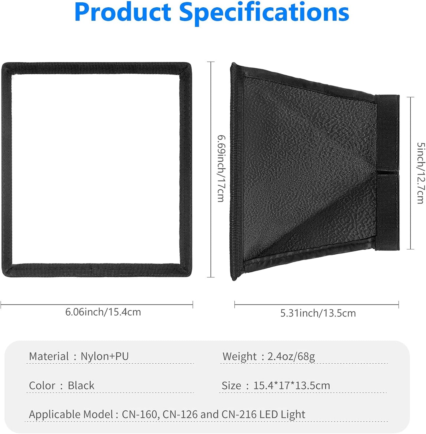 Neewer 10082196@@##2 Collapsible Camera LED Diffuser