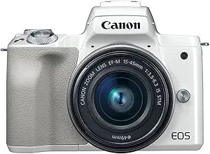 Canon 2681C011 EOS M50 White Mirrorless Vlogging Camera Kit — main product image