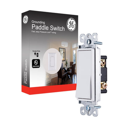 GE 50726 Paddle Rocker Single Pole Light Switch
