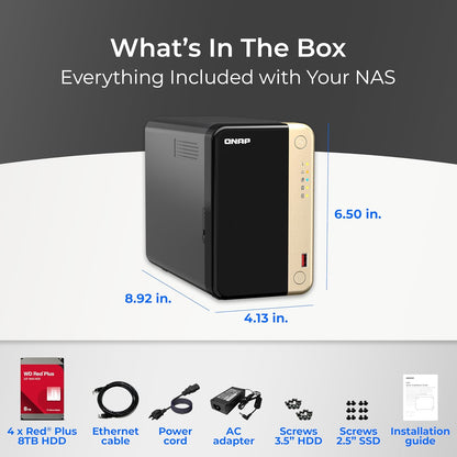 QNAP TS-264-8G-28WD-US 2-Bay NAS 8TB WD Red RAID Bundle