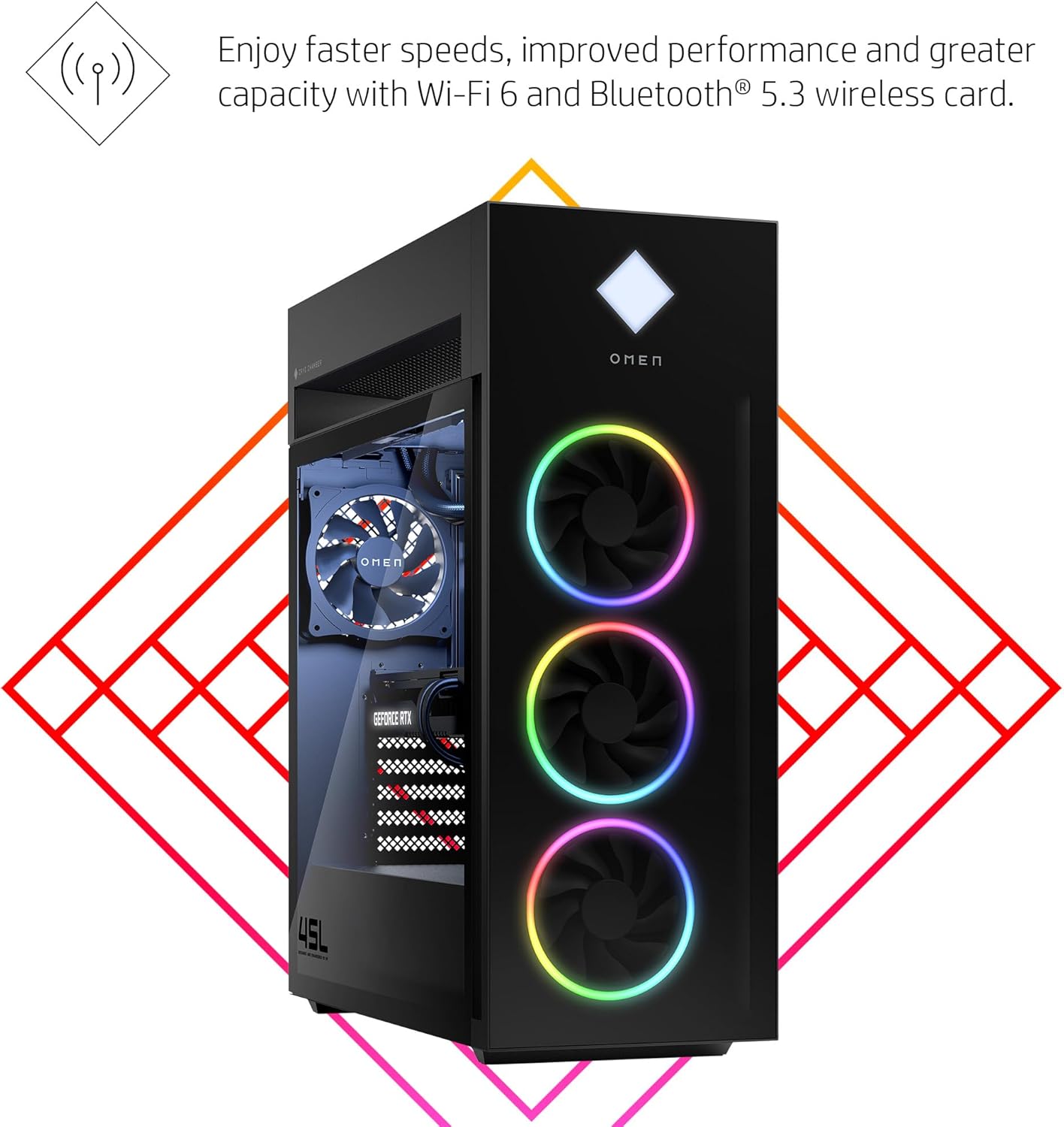 HP 9J5T6AA#ABA OMEN 45L RTX 4070 Super Gaming Desktop