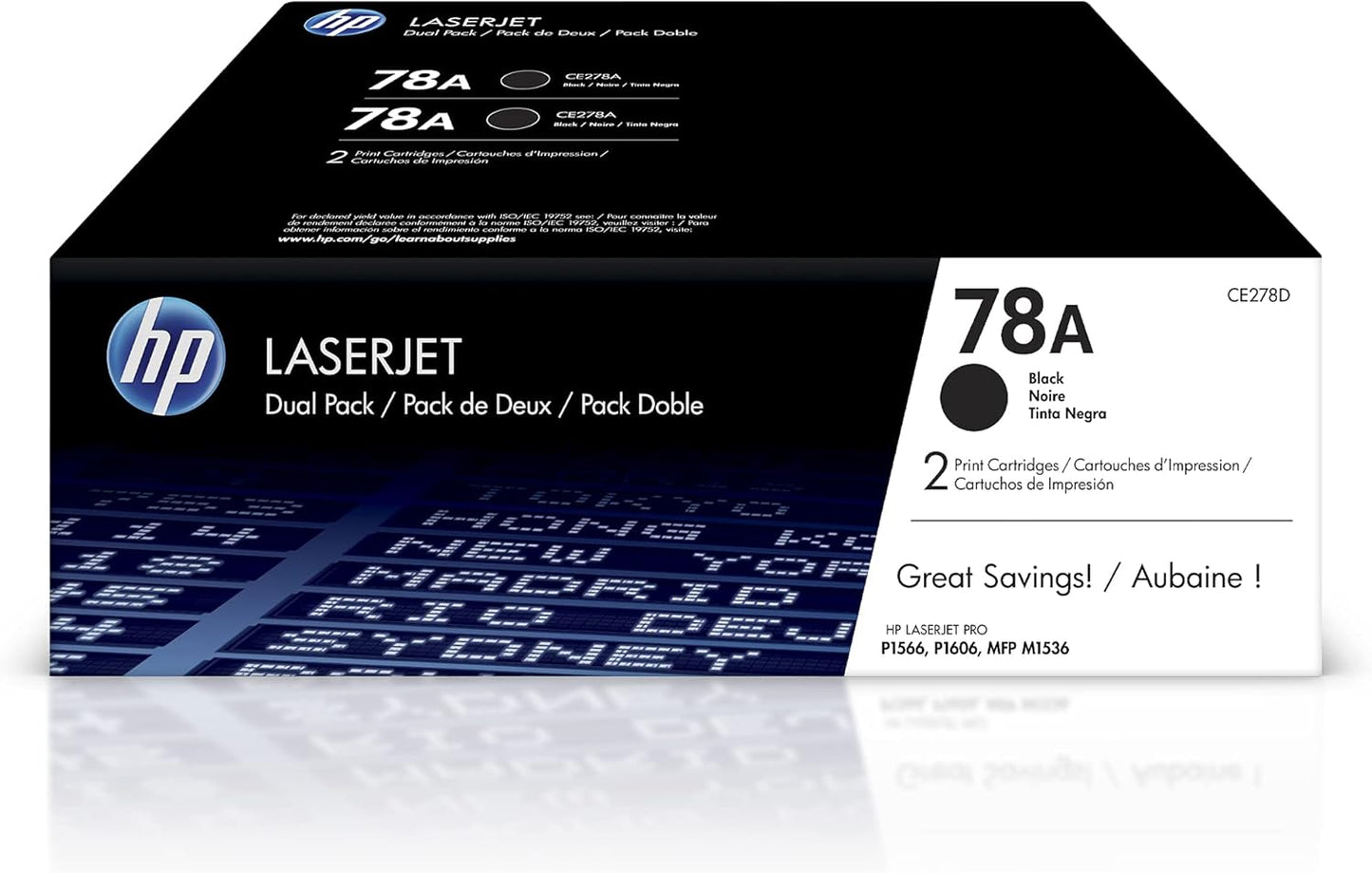HP CE278D 78A Black LaserJet Toner Cartridge 2-Pack