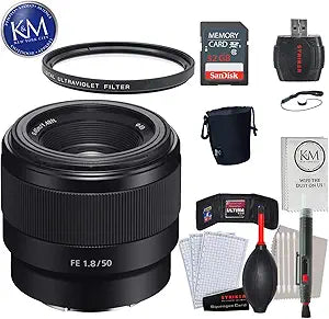 K&M SEL50F18F Sony FE 50mm Lens Bundle