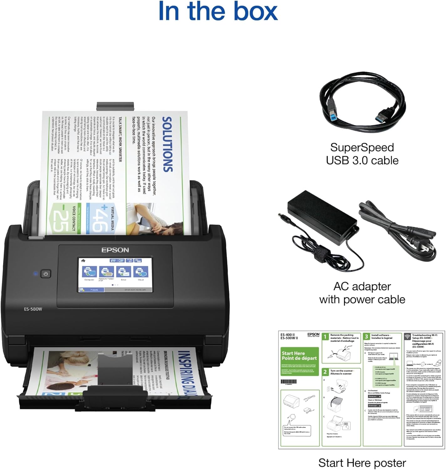 Epson ES-580W Wireless Duplex Desktop Document Scanner