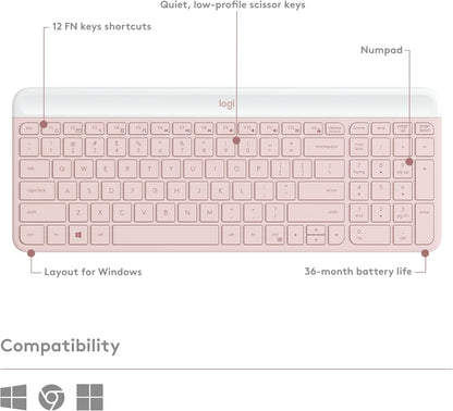 Logitech MK470 Slim Wireless Keyboard and Mouse Combo (Renewed)