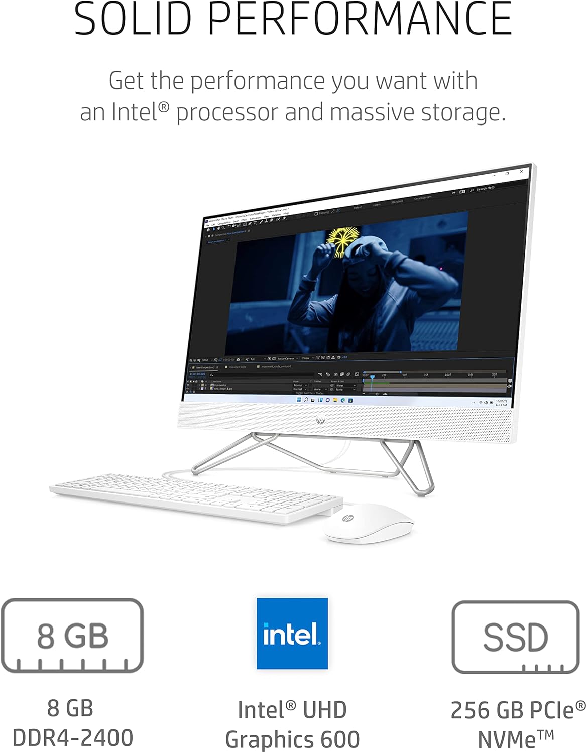 HP 24-CB0010 23.8-Inch All-in-One Desktop PC with Webcam