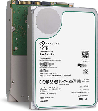 Seagate ST12000DM0007-CR/5YR BarraCuda Pro 12TB HDD Renewed