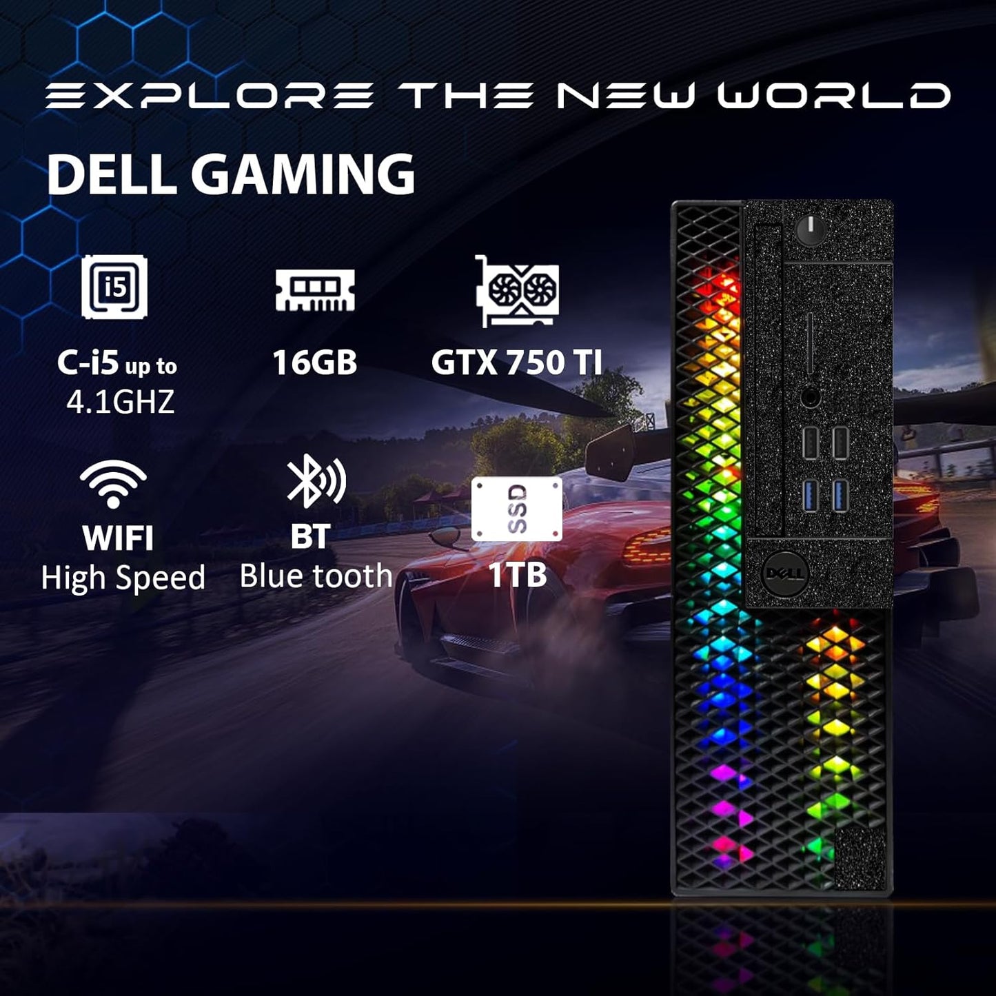 Dell 8500 RGB Gaming PC - i5, 16GB, 1TB SSD, GTX 750 Ti