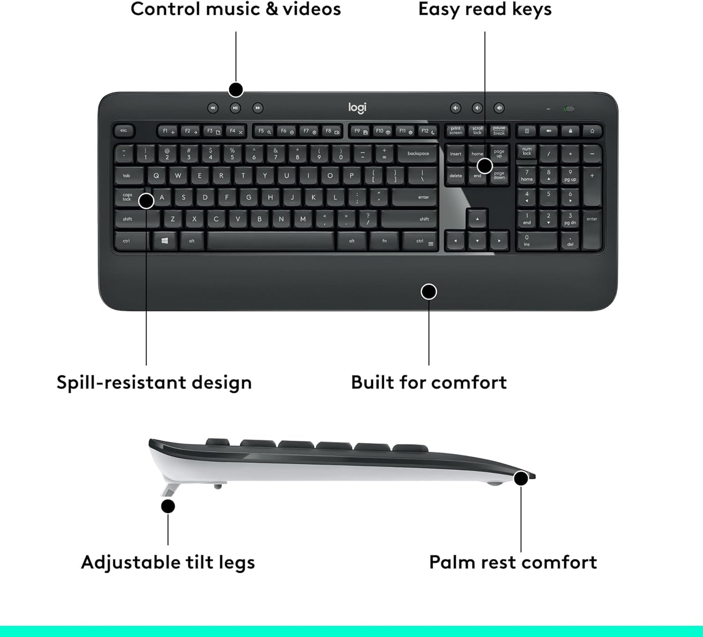 Logitech 920-012585 MK540 Wireless Keyboard and Mouse Combo