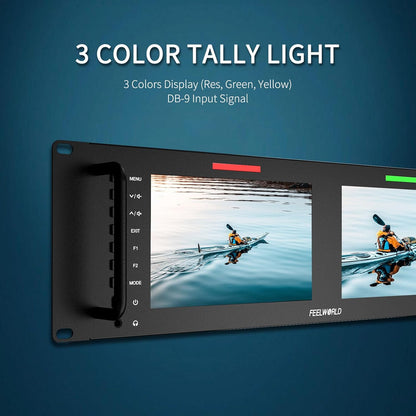 FEELWORLD D71 PLUS-H Dual 7" 3RU Rack Mount Monitor